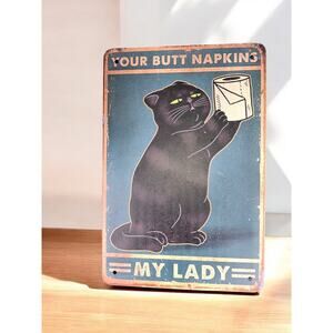 Cat Retro Metal Plate Tin Sign Plaque Poster for Bar Club Cafe Vintage Decor Art